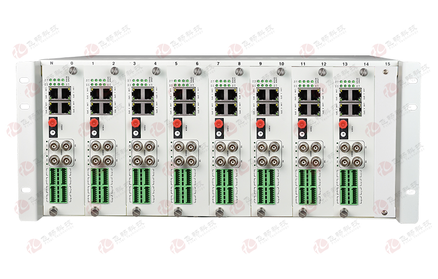 飛暢科技-4路視頻+4路百電(物理隔離)+開關量+串口+電話光端機 專用光端機